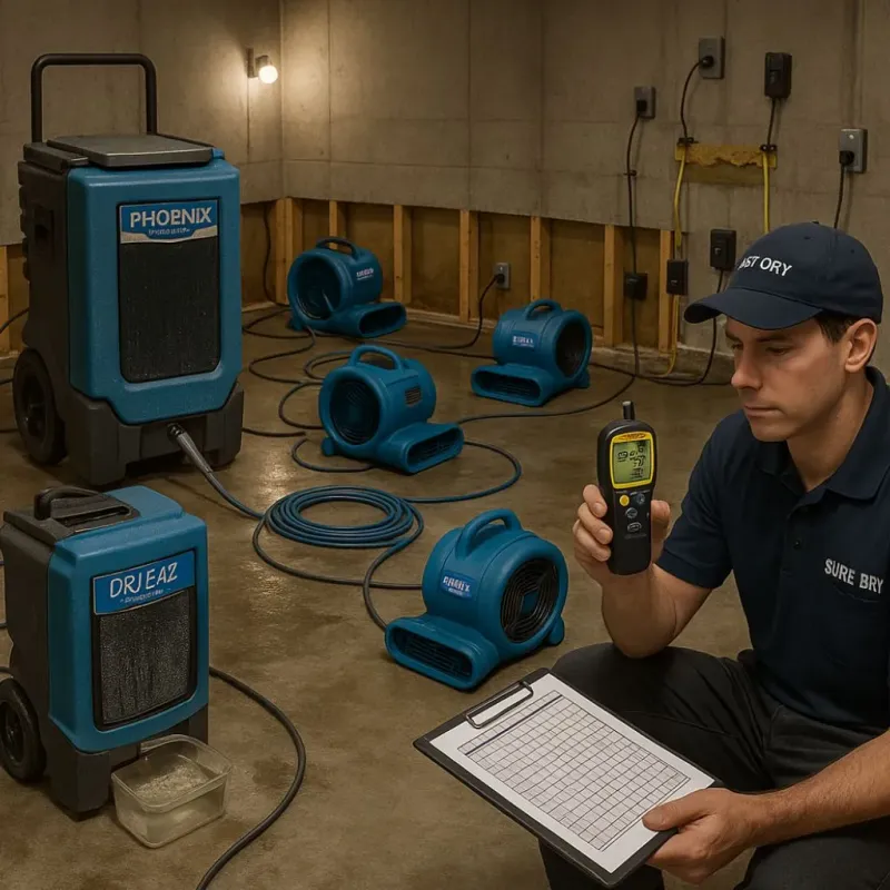 Structural Drying and Dehumidification process in Paden City, WV